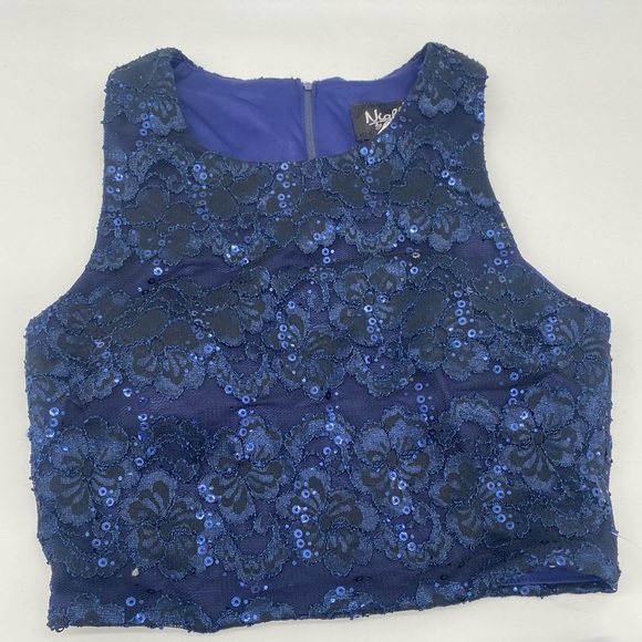 Nights by Teeze Me Navy 2 Piece Sequin/Tulle Special Occasion Dress - Picture 9 of 11